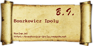 Boszkovicz Ipoly névjegykártya